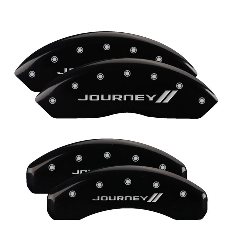MGP — Set of 4 caliper covers, Engraved Front and Rear: With stripes/Journey, Black po