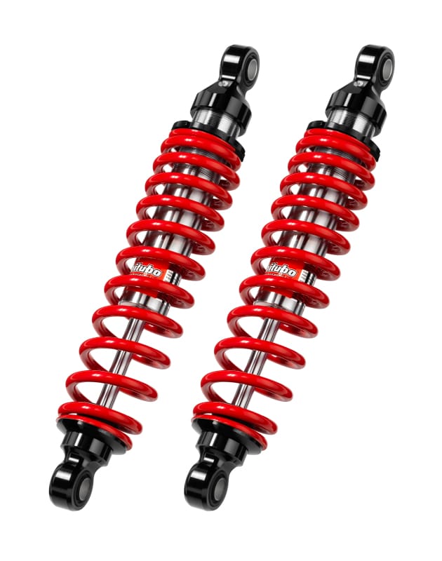 Bitubo Suspension — Bitubo WMB0 Twinshocks Adjustable: Spring Preload, Length 386mm, Red Spring
