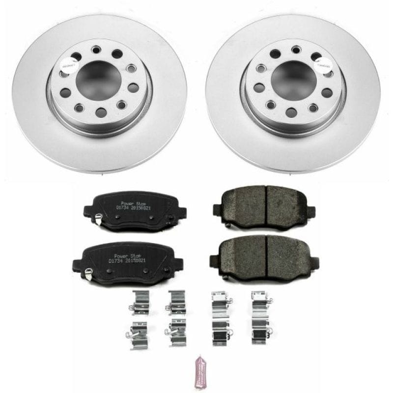 PowerStop — Genuine Geomet Coated Rotor and Low-Dust Ceramic Brake Pad Kit