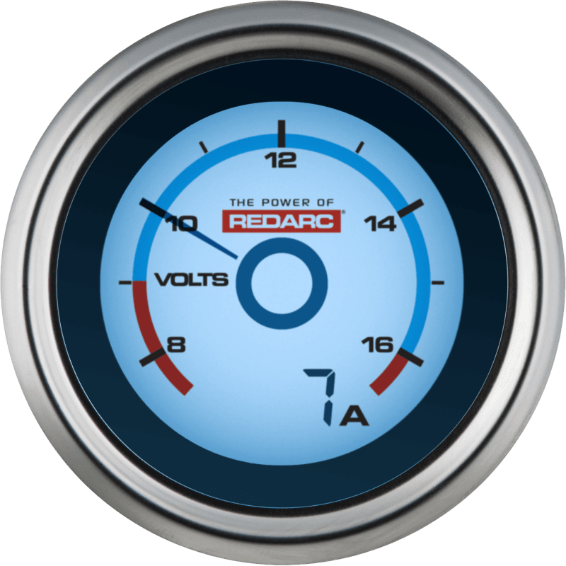 REDARC — REDARC Single Battery Voltage Gauge w/Optional Current Display - 52mm
Vol eter Gauge