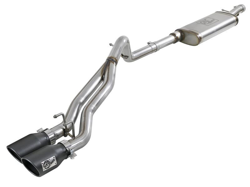 aFe — Rebel Series 2-1/2 IN 409 Stainless Steel Cat-Back Exhaust System w/Black Tip