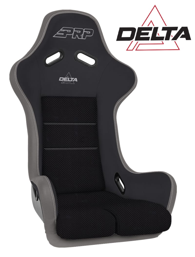 PRP Seats — PRP Delta Composite Seat- Black/Grey (PRP Silver Outline/Delta Silver- Silver Stitching)
Seat