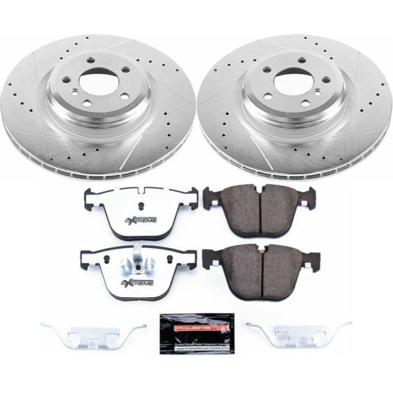 PowerStop — Z26 Street Performance Ceramic Brake Pad and Drilled & Slotted Rotor Kit
