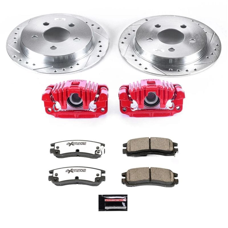 PowerStop — Z26 Street Performance Ceramic Brake Pad, Drilled Slotted Rotor, and Caliper Kit