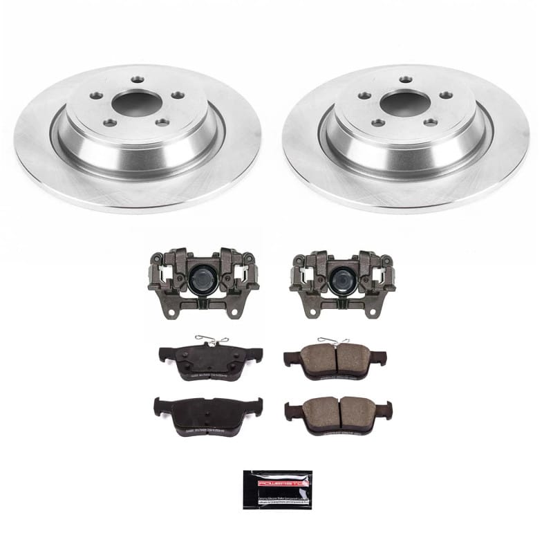 PowerStop — OE Stock Replacement Low-Dust Ceramic Brake Pad, Rotor and Caliper Kit