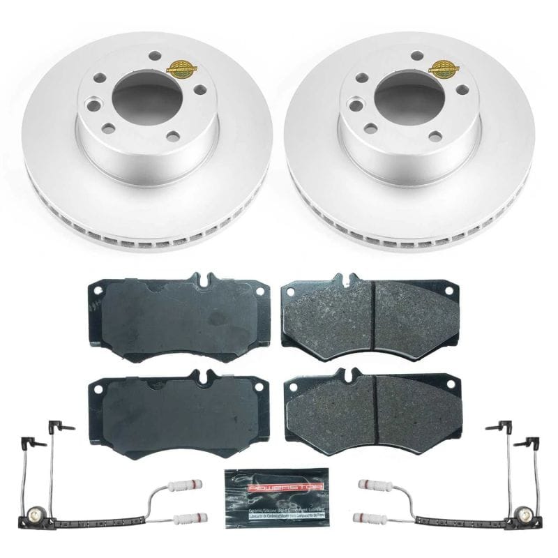 PowerStop — Genuine Geomet Coated Rotors, ECE-R90 Brake Pads + Hardware Kit