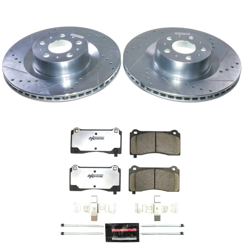PowerStop — Z26 Street Performance Ceramic Brake Pad and Drilled & Slotted Rotor Kit