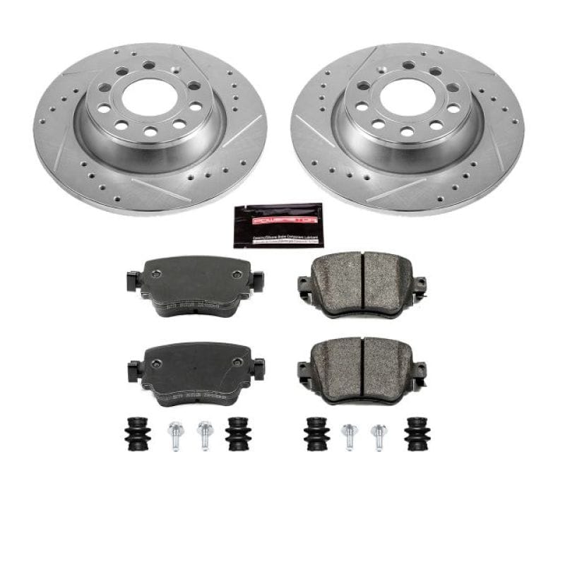 PowerStop — Z23 Daily Driver Carbon-Fiber Ceramic Brake Pad and Drilled & Slotted Rotor Kit