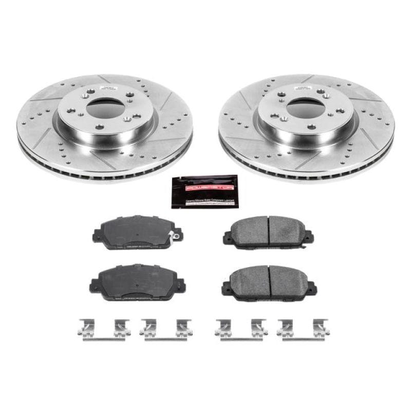 PowerStop — Z23 Daily Driver Carbon-Fiber Ceramic Brake Pad and Drilled & Slotted Rotor Kit