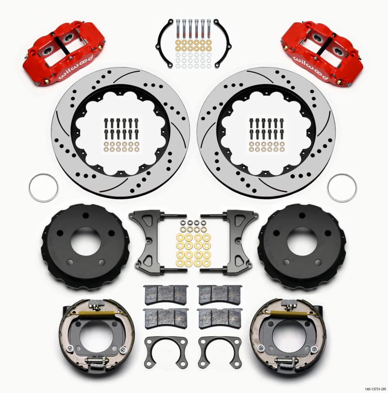 Wilwood — KIT,REAR,DISC/DRUM,BIG FORD,FNSL4R 2.00 OFF,5x5.50 BC,14.00 ROTOR,SRP,RED
