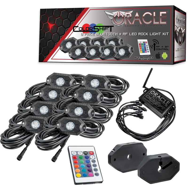 ORACLE Lighting — Bluetooth + RF ColorSHIFT Underbody Wheel Well Rock Light Kit - 8 PCS