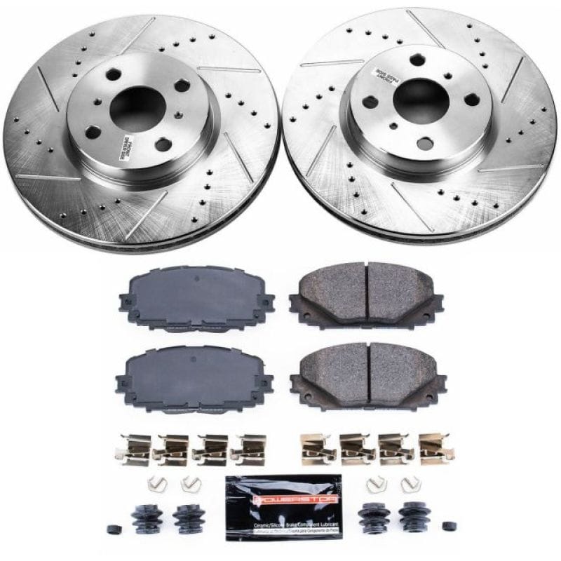 PowerStop — Z23 Daily Driver Carbon-Fiber Ceramic Brake Pad and Drilled & Slotted Rotor Kit