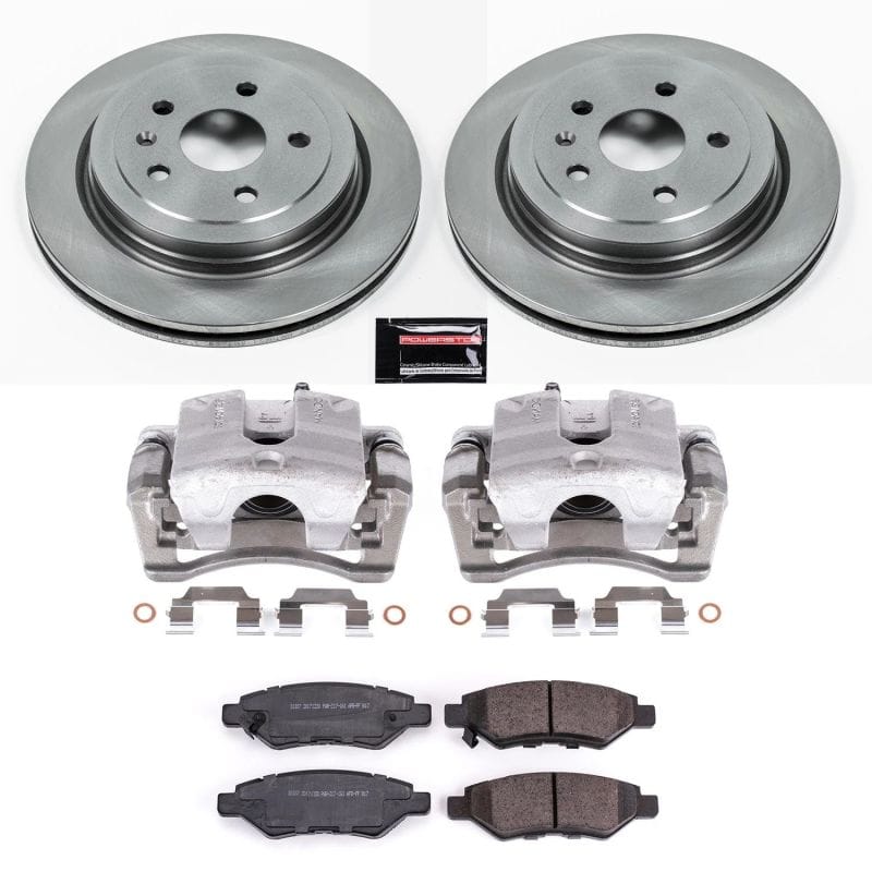 PowerStop — OE Stock Replacement Low-Dust Ceramic Brake Pad, Rotor and Caliper Kit