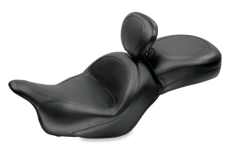 Mustang Motorcycle — Mustang 09-13 Kawasaki Vulcan 1700 Classic Std Touring 1PC Seat w/Driver Backrest - Black