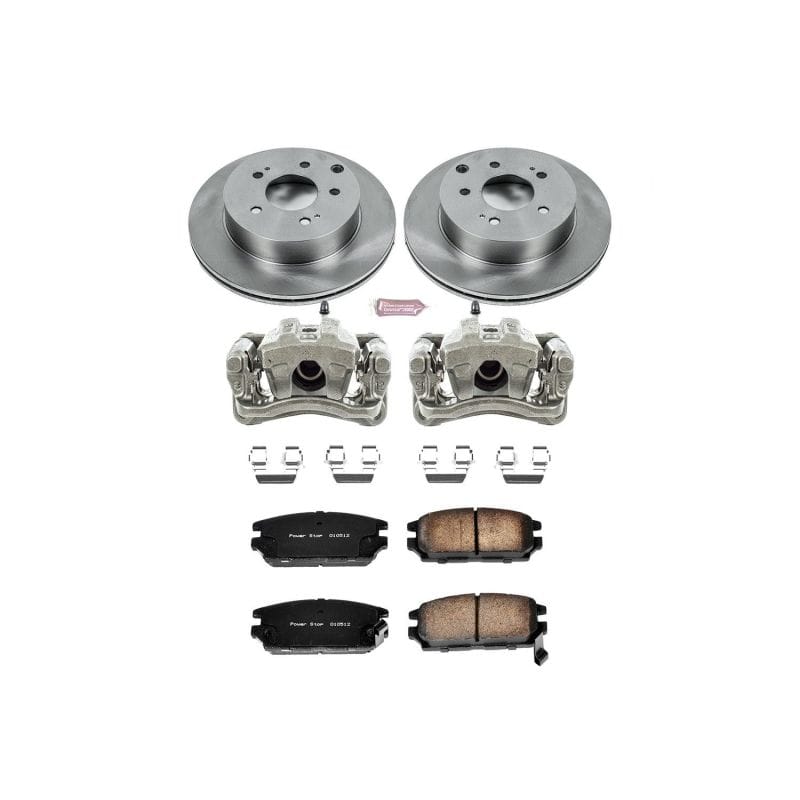 PowerStop — OE Stock Replacement Low-Dust Ceramic Brake Pad, Rotor and Caliper Kit