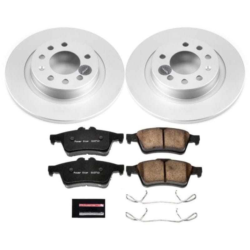 PowerStop — Genuine Geomet Coated Rotor and Low-Dust Ceramic Brake Pad Kit