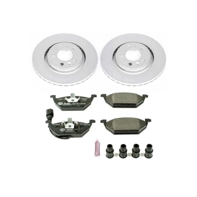 PowerStop — Genuine Geomet Coated Rotors, ECE-R90 Brake Pads + Hardware Kit