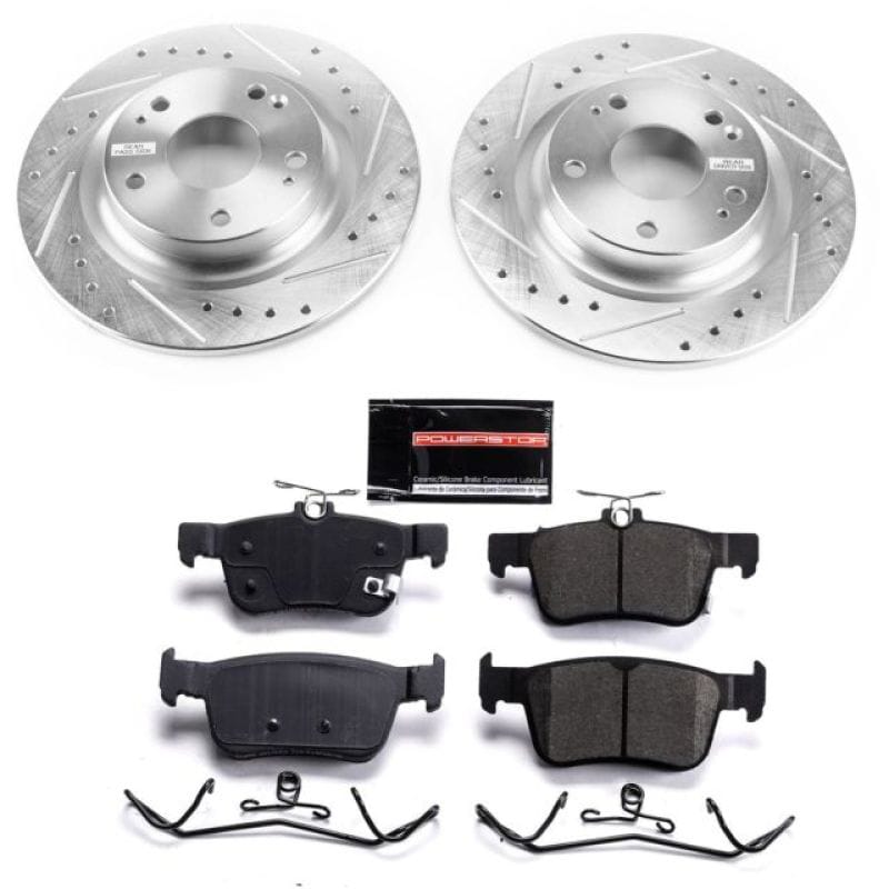 PowerStop — Z23 Daily Driver Carbon-Fiber Ceramic Brake Pad and Drilled & Slotted Rotor Kit