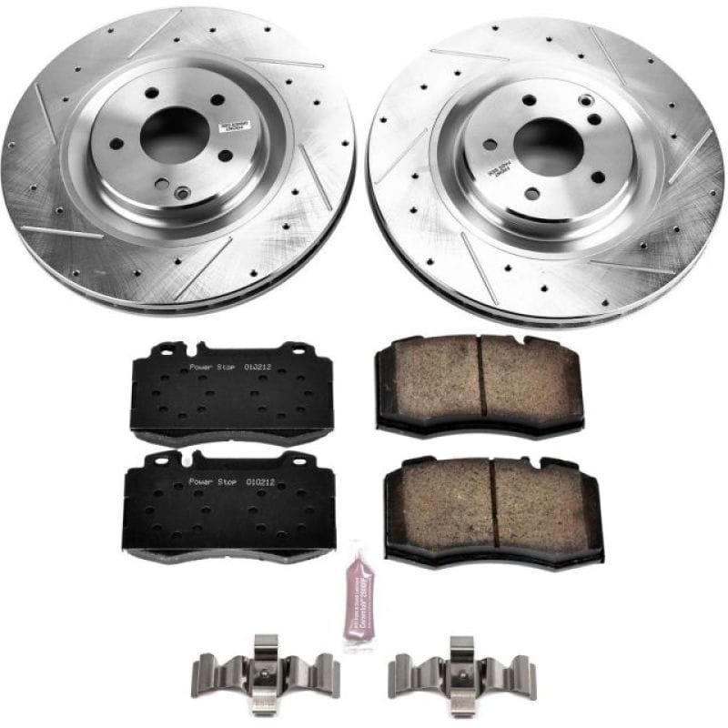 PowerStop — Z23 Daily Driver Carbon-Fiber Ceramic Brake Pad and Drilled & Slotted Rotor Kit