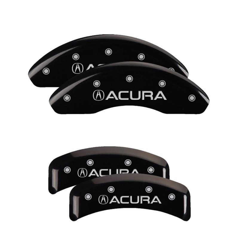 MGP — Set of 4 caliper covers, Engraved Front and Rear: Acura, Black powder coat finis
