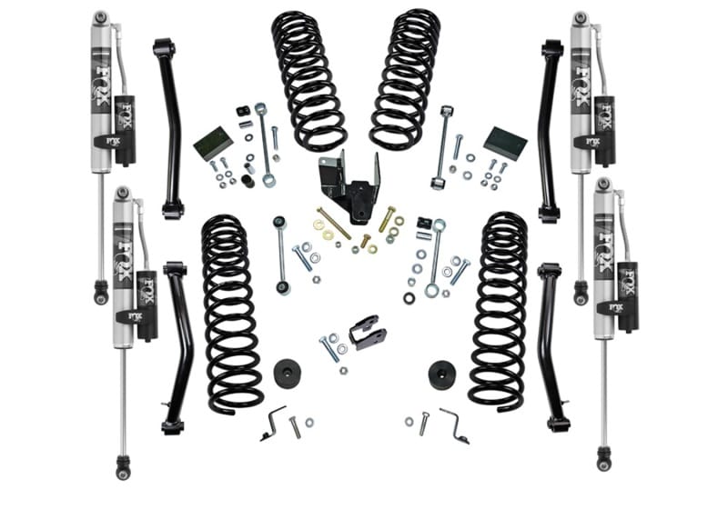Superlift — 4" Dual Rate Coil Lift Kit w/ Fox 2.0 Res Shocks - 18-25 Wrangler JL 4WD - 2Dr
4in. Dual Rate Coil Lift Kit w/Fox 2.0 Res Shocks-18-25 Wrangler JL 4WD-2Dr