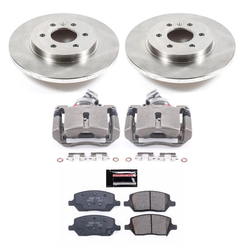 PowerStop — OE Stock Replacement Low-Dust Ceramic Brake Pad, Rotor and Caliper Kit