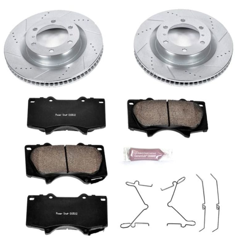 PowerStop — Z23 Daily Driver Carbon-Fiber Ceramic Brake Pad and Drilled & Slotted Rotor Kit