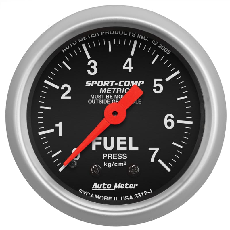 AutoMeter — GAUGE, FUEL PRESSURE, 2 1/16", 7.0KG/CM2, MECHANICAL, SPORT-COMP