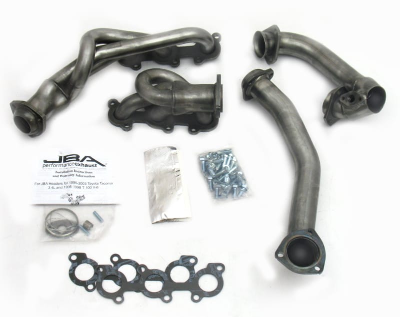 JBA — JBA 01-04 Toyota 3.4L V6 w/o EGR 1-1/2in Primary Raw 409SS Cat4Ward Header
Exhaust Header