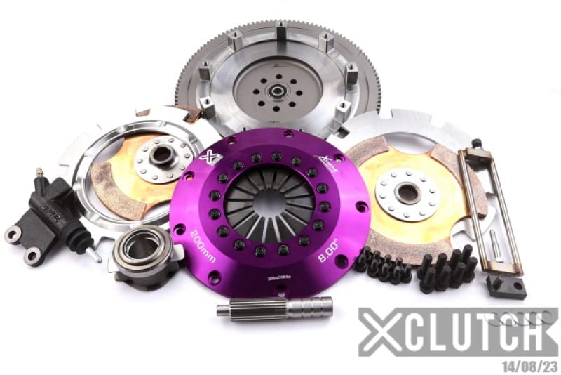 XCLUTCH — Clutch Kit Inc Chromoly Flywheel; 8"  Twin Solid Ceramic Clutch Discs
