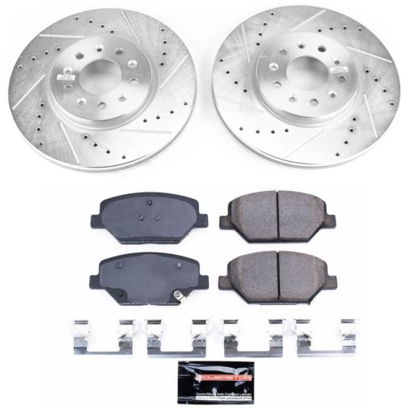 PowerStop — Z23 Daily Driver Carbon-Fiber Ceramic Brake Pad and Drilled & Slotted Rotor Kit
