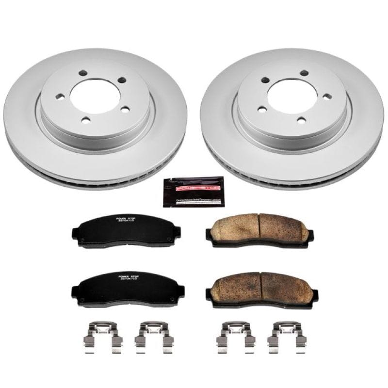 PowerStop — Genuine Geomet Coated Rotor and Low-Dust Ceramic Brake Pad Kit