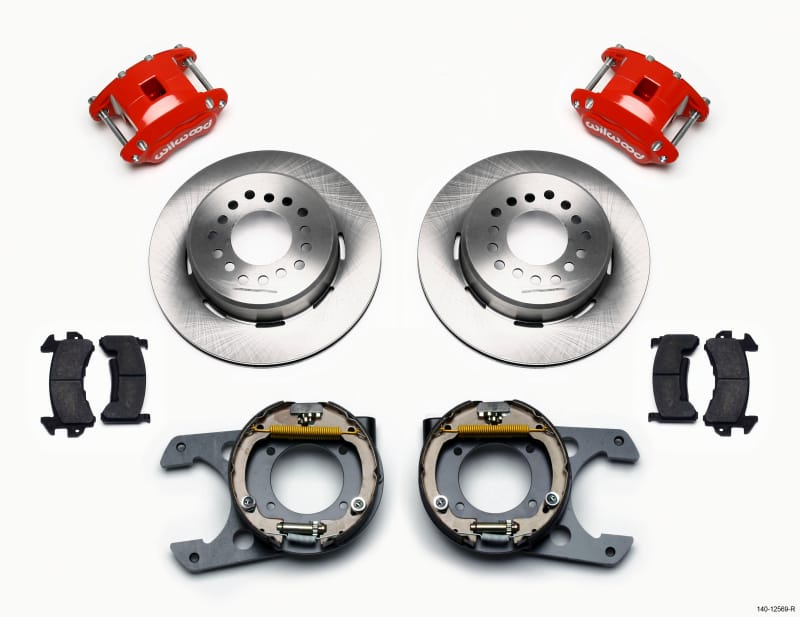 Wilwood — KIT,REAR,DISC/DRUM,C10 CHEVY 63/87,2.42 OFFSET,5 LUG,D154,RED