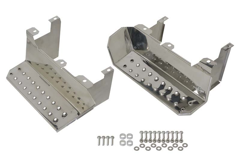Kentrol — Kentrol 76-95 Jeep CJ7 Wrangler YJ Side Steps Pair - Polished Silver