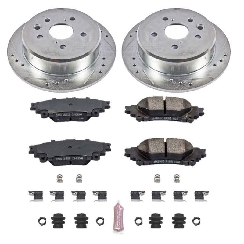 PowerStop — Z23 Daily Driver Carbon-Fiber Ceramic Brake Pad and Drilled & Slotted Rotor Kit