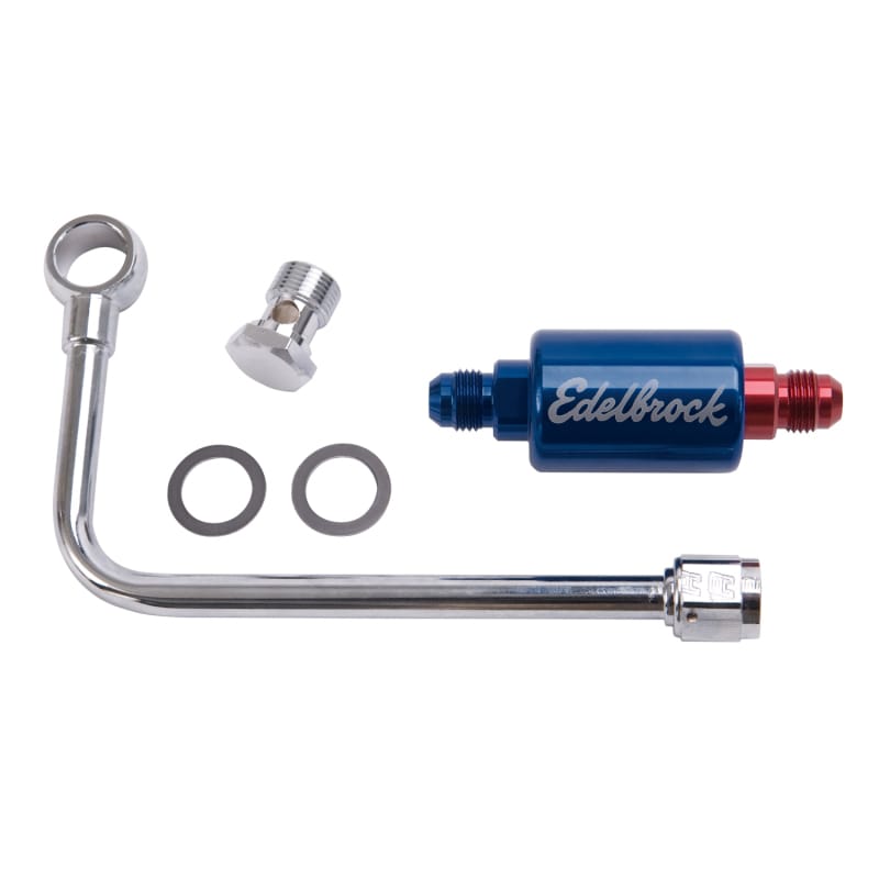 Edelbrock — Chromed Steel Fuel Line & Filter Kit Fo Eps Carbs.
