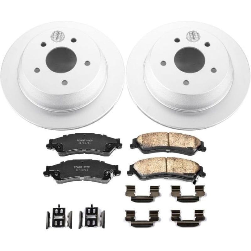 PowerStop — Genuine Geomet Coated Rotor and Low-Dust Ceramic Brake Pad Kit