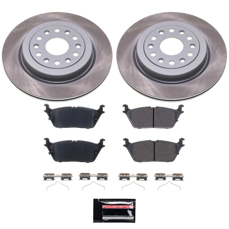 PowerStop — Semi-Coated Rotor and Low-Dust Ceramic Brake Pad Kit