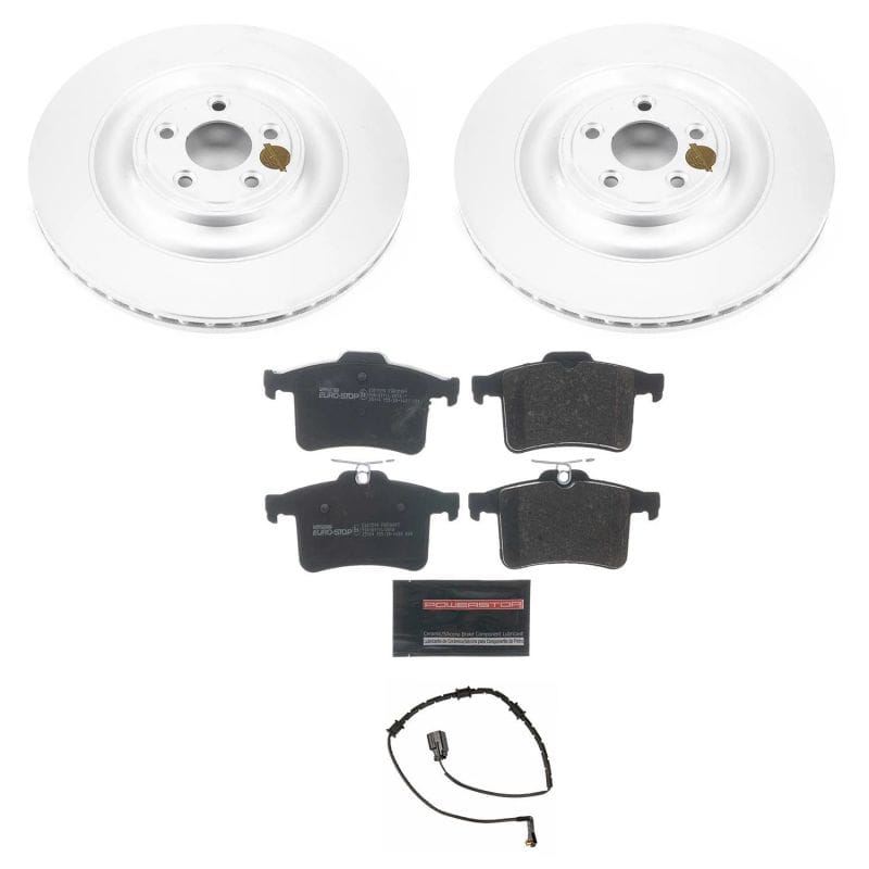 PowerStop — Genuine Geomet Coated Rotors, ECE-R90 Brake Pads + Hardware Kit