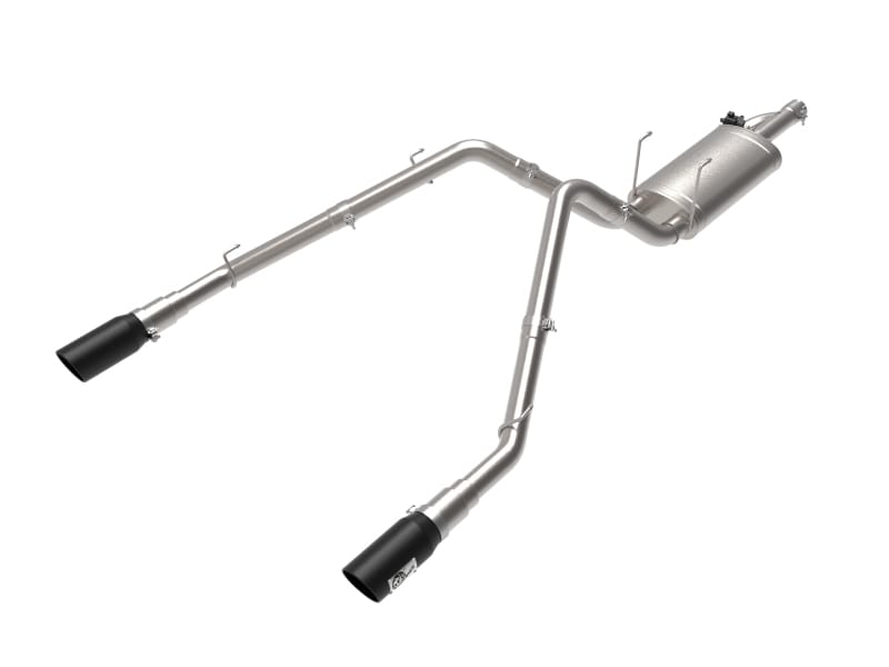 aFe — Gemini XV 3 IN 304 Stainless Steel Cat-Back Exhaust System w/ Cut-Out Black