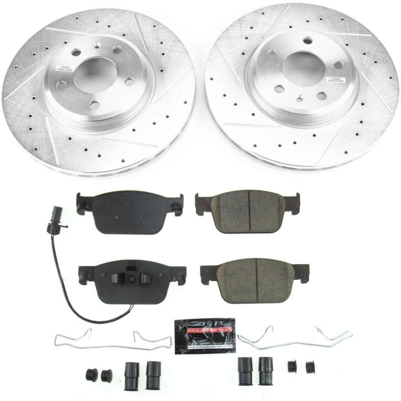 PowerStop — Z23 Daily Driver Carbon-Fiber Ceramic Brake Pad and Drilled & Slotted Rotor Kit