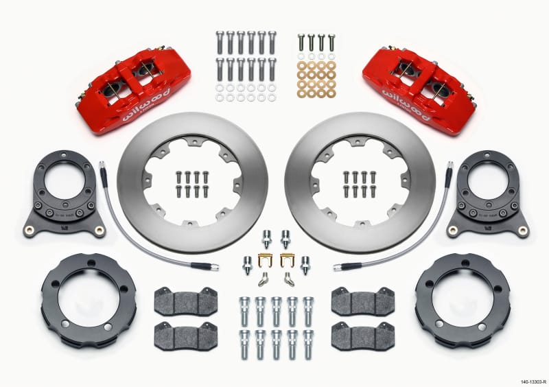 Wilwood — KIT,FRONT,FORD BRONCO,66-75,DANA 30/44 11.75,DP6,DRUM SPINDLE,RED,W/LINES