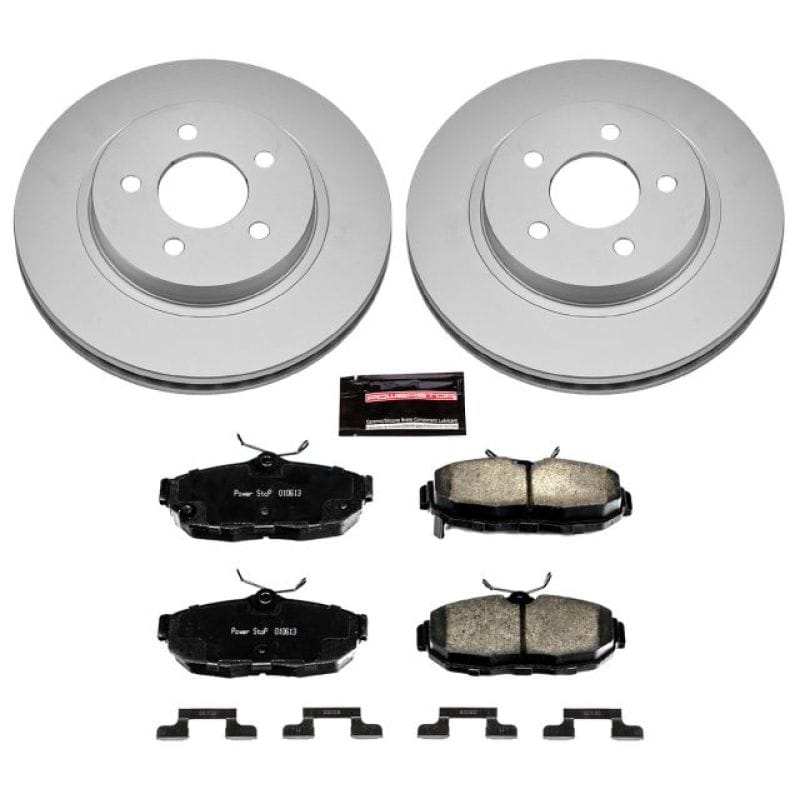 PowerStop — Genuine Geomet Coated Rotor and Low-Dust Ceramic Brake Pad Kit