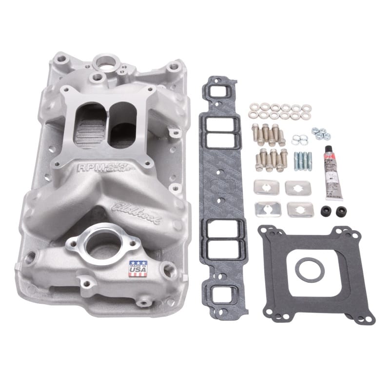 Edelbrock — PN 2701 Chevrolet SB RPM Air Gap Manifold w/ Gaskets, Bolts, Studs, RTV
Performer RPM Air-Gap Intake Manifold Installation Kit