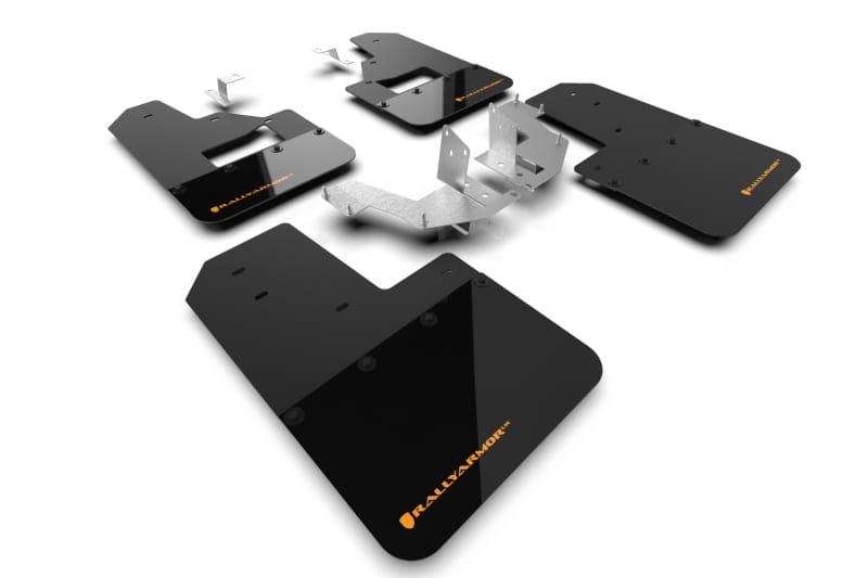 Rally Armor — Black Mud Flap/Cy Orange Logo