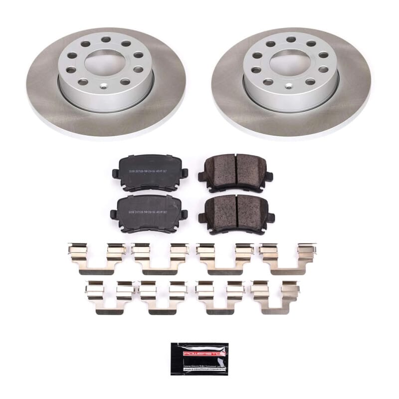 PowerStop — Semi-Coated Rotor and Low-Dust Ceramic Brake Pad Kit