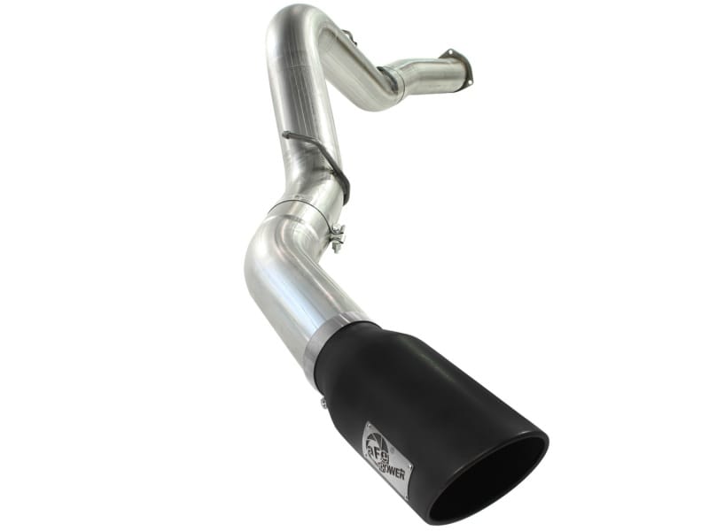 aFe — Large Bore-HD 5 IN 409 Stainless Steel DPF-Back Exhaust System w/Black Tip