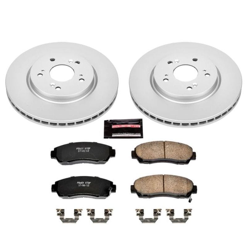 PowerStop — Genuine Geomet Coated Rotor and Low-Dust Ceramic Brake Pad Kit