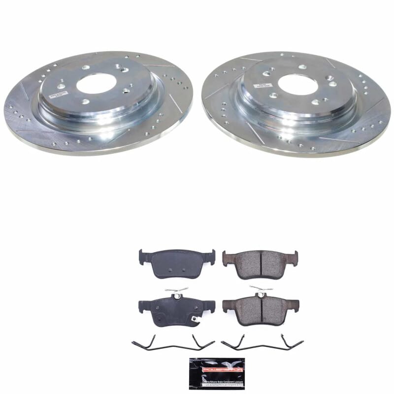 PowerStop — Z23 Daily Driver Carbon-Fiber Ceramic Brake Pad and Drilled & Slotted Rotor Kit