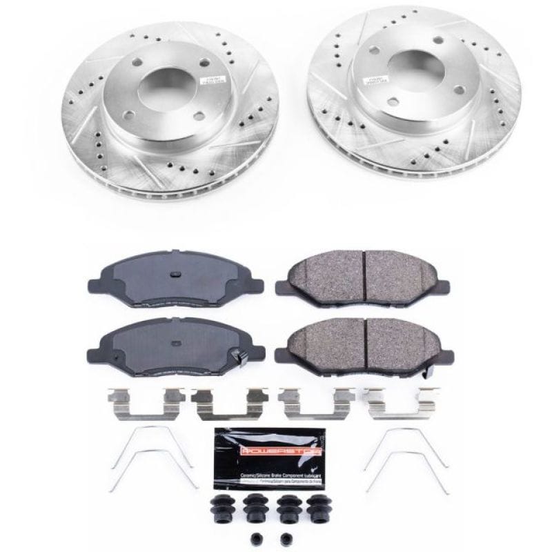 PowerStop — Z23 Daily Driver Carbon-Fiber Ceramic Brake Pad and Drilled & Slotted Rotor Kit